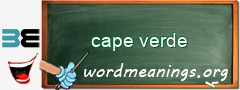 WordMeaning blackboard for cape verde